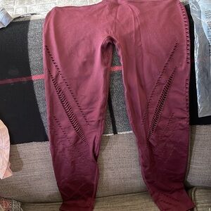 Victoria's Secret Red Performance Leggings with Breathable Mesh